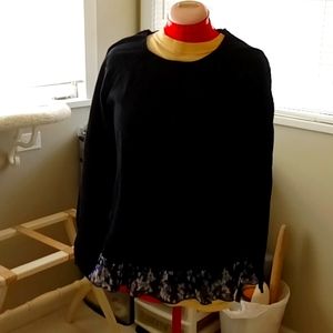 NWT  XLNavy sweater/ shirt w/ floral trim